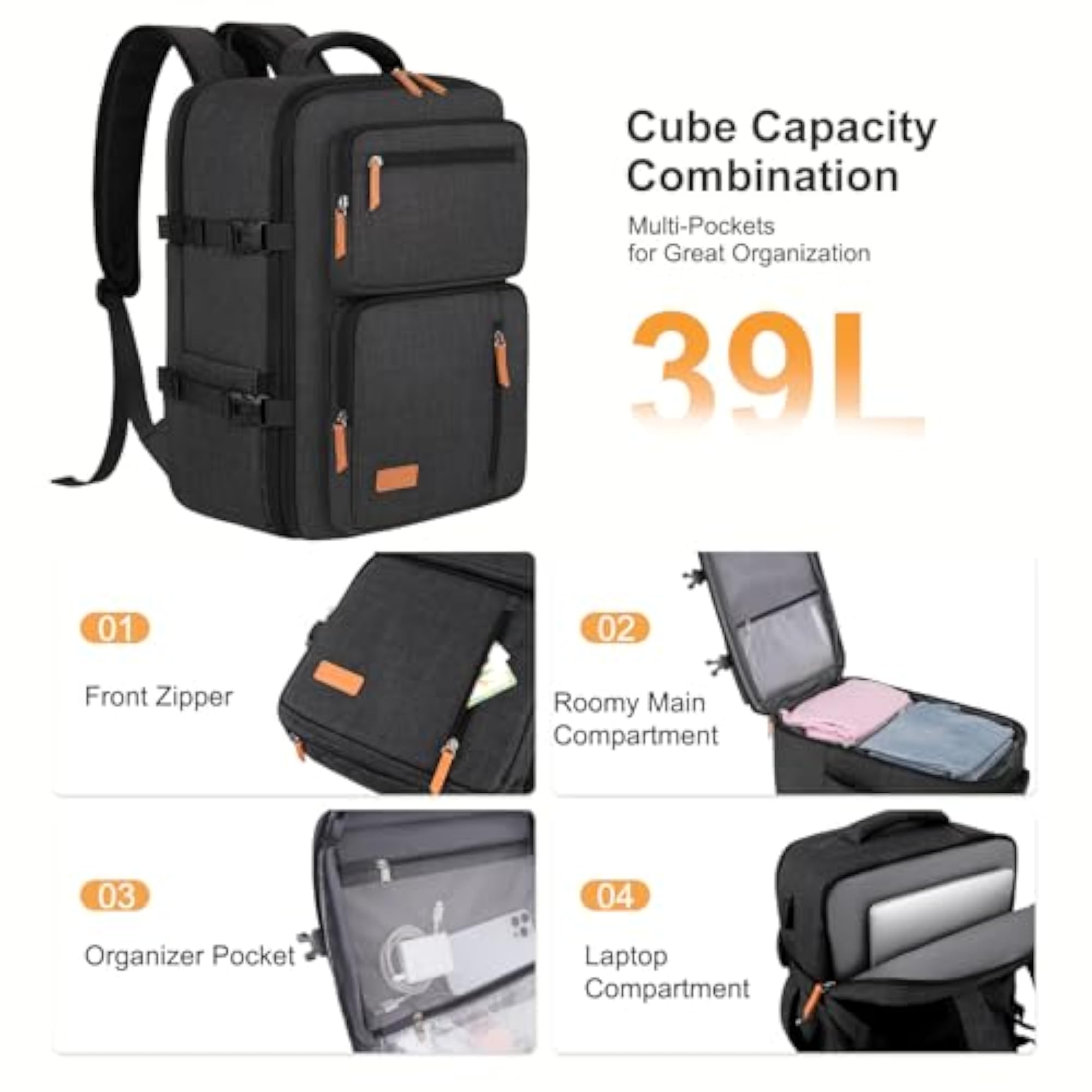 40L Travel Backpack for Women & Men